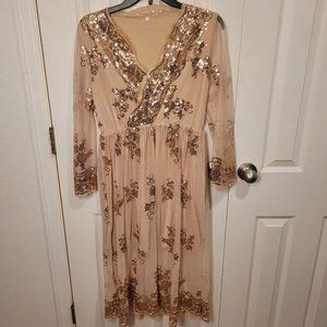 Gold Dress with Sequins